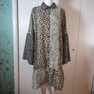 Grace & Emma Animal Print Shirt Dress